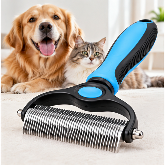 Pet Grooming & Deshedding Tool – Dog & Cat Brush